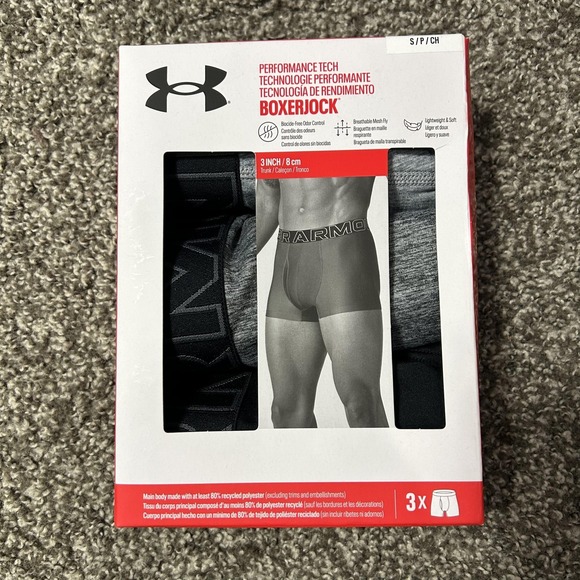 Under Armour Other - Under Armour Boxer Briefs Mens Small Gray Performance Tech Boxerjock 3 Pack